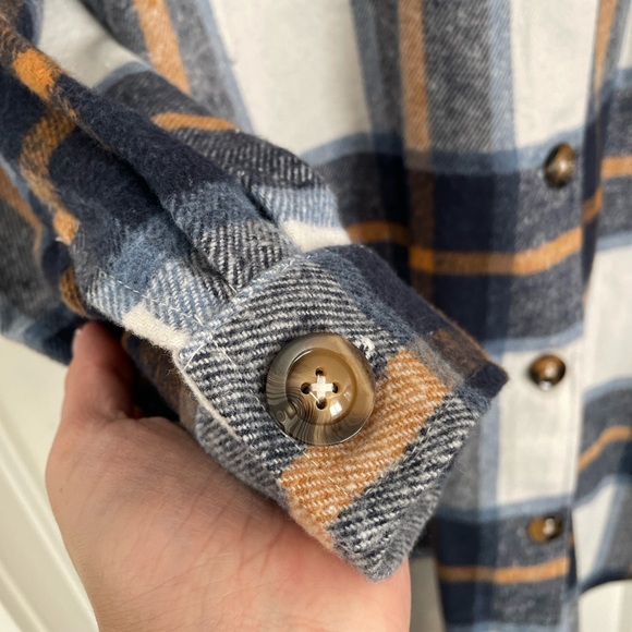 Navy Plaid Coat - Picture 5 of 9